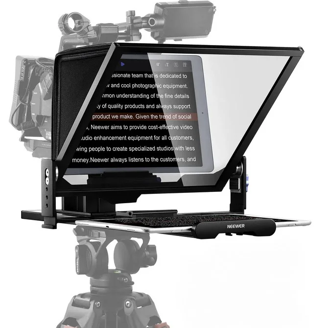 Teleprompter on a tripod